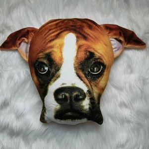 Boxer dog face pillow
